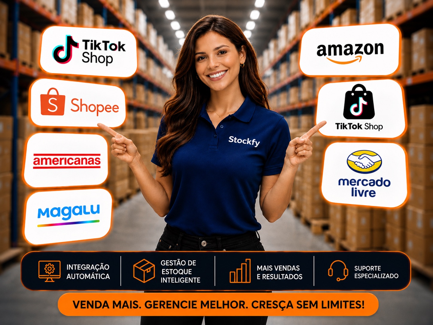 Gestão logística Stockfy — integrada aos maiores marketplaces do Brasil